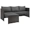 Manhattan Comfort Menton Steel Rattan 2-Piece Chair Lounge and 2 Seater with Coffee Table Patio Set in Grey OD-CV009-GY - alternate 4